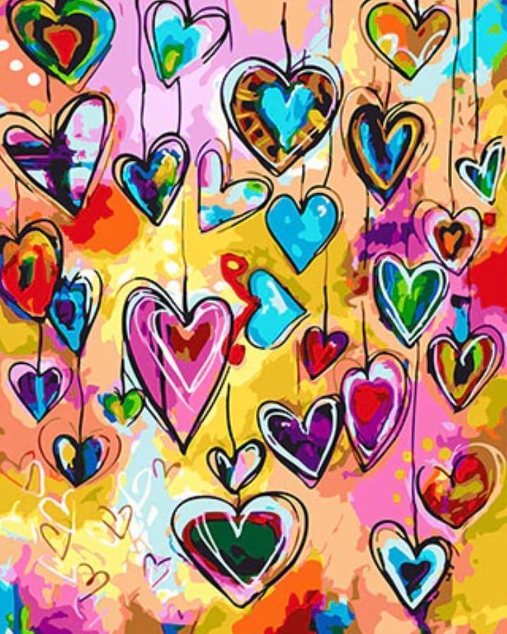 Pattern Heart Best Paint By Number Kits HQD1201