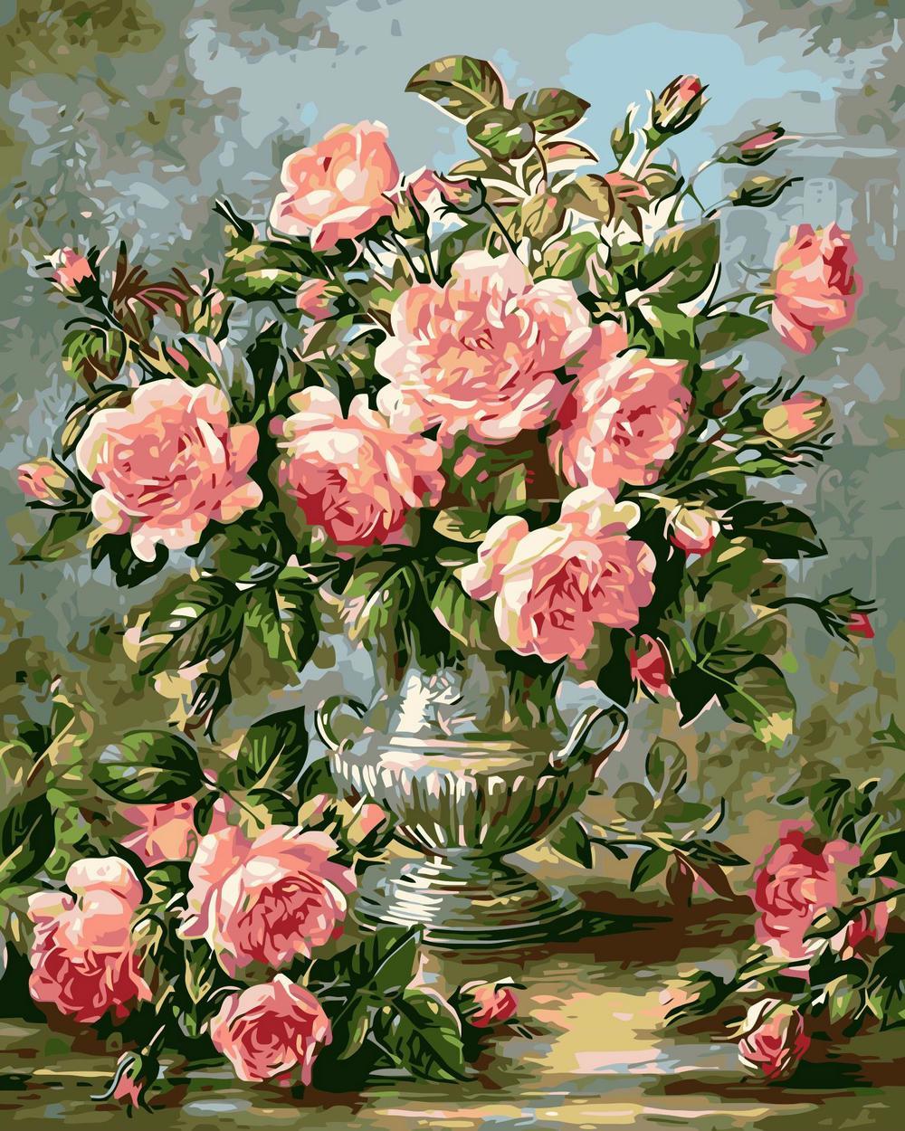 Flower Paint By Numbers Kits UK For Adult HQD1215