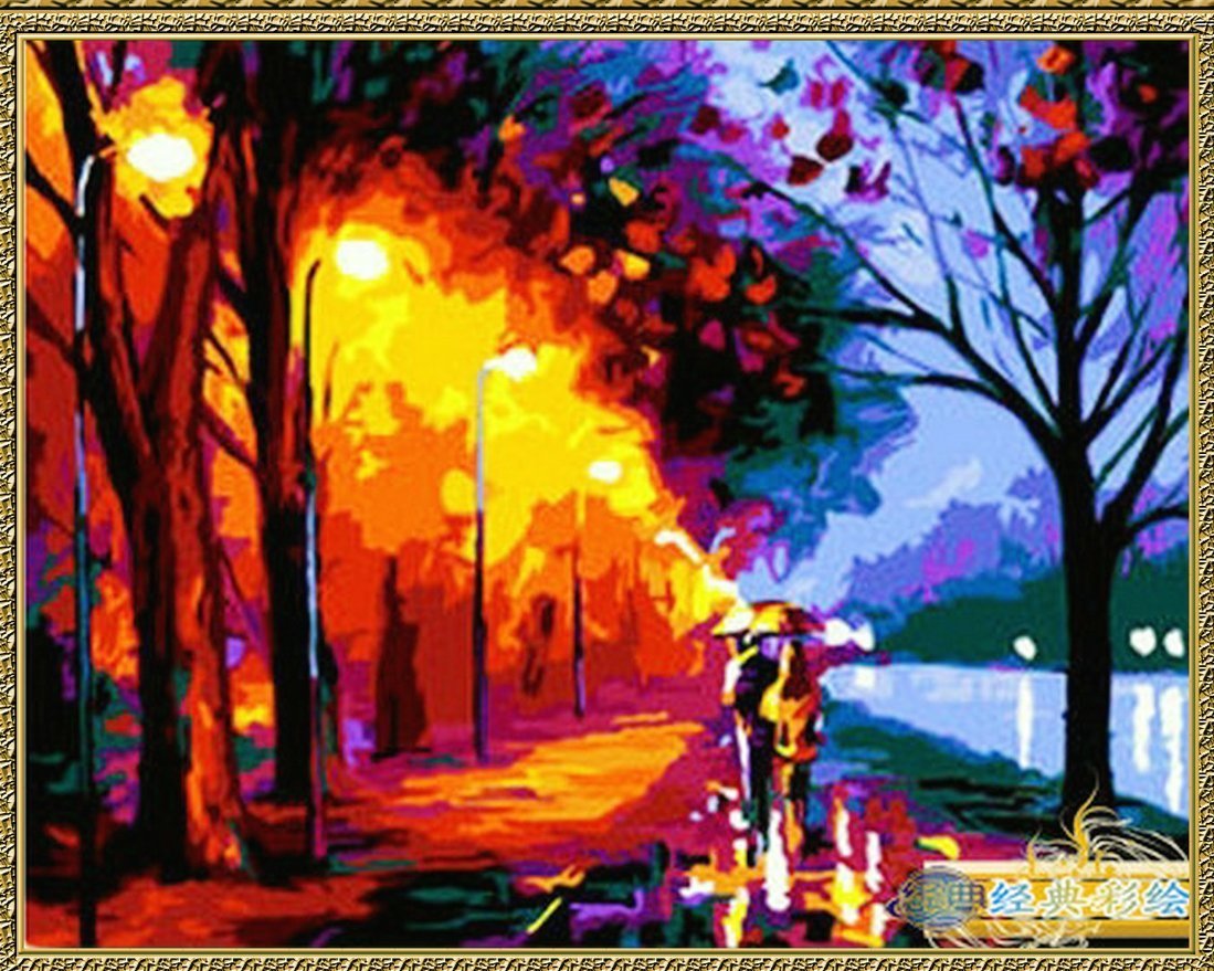 Landscape Paint By Numbers Kits UK For Adult HQD1217