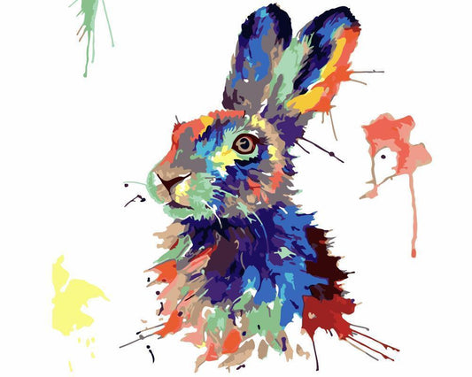 Animal Rabit Paint By Numbers Kits UK For Beginners HQD1250