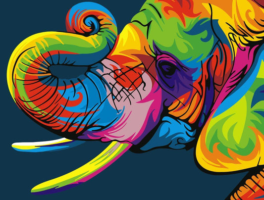 Animal Elephant Paint By Numbers Kits UK For Adult HQD1256