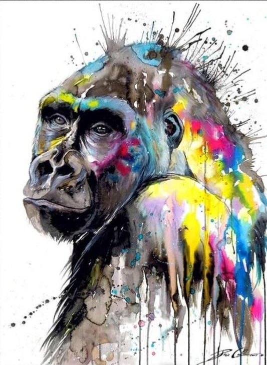 Animal Monkey Paint By Numbers Kits UK For Adult HQD1274