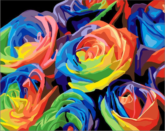 Flower Paint By Numbers Kits UK For Adult HW6299