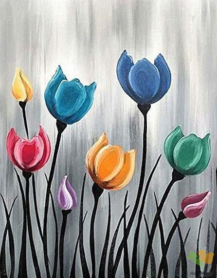Flower Paint By Numbers Kits UK OTP3483