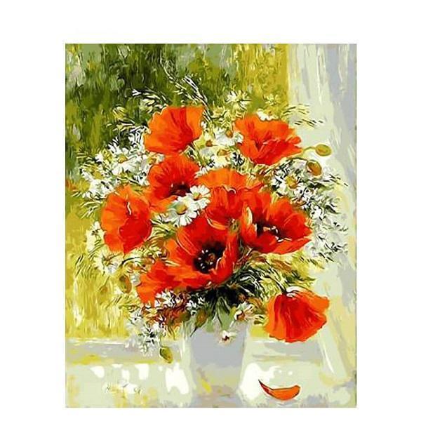 Flower Paint By Numbers Kits UK For Adult PH9494