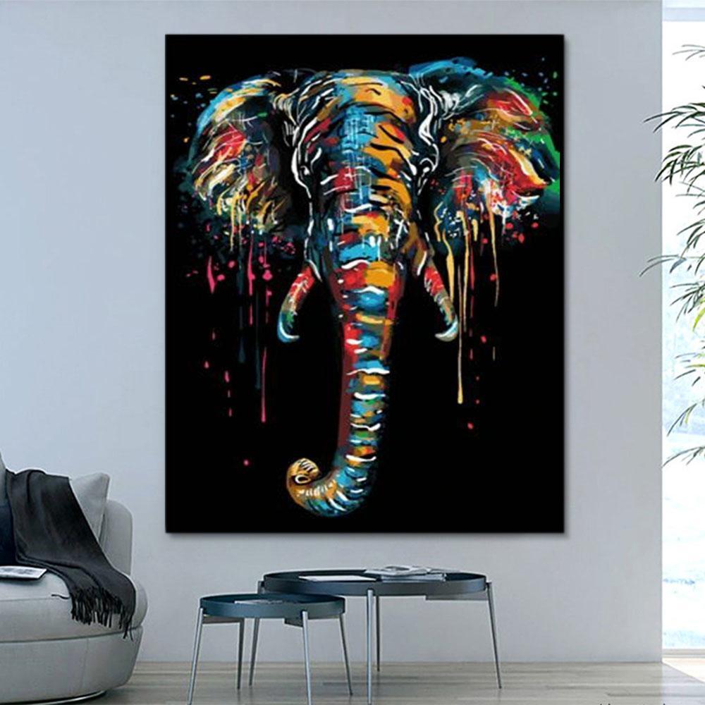 Animal Elephant Paint By Numbers Kits UK For Adult PH9596