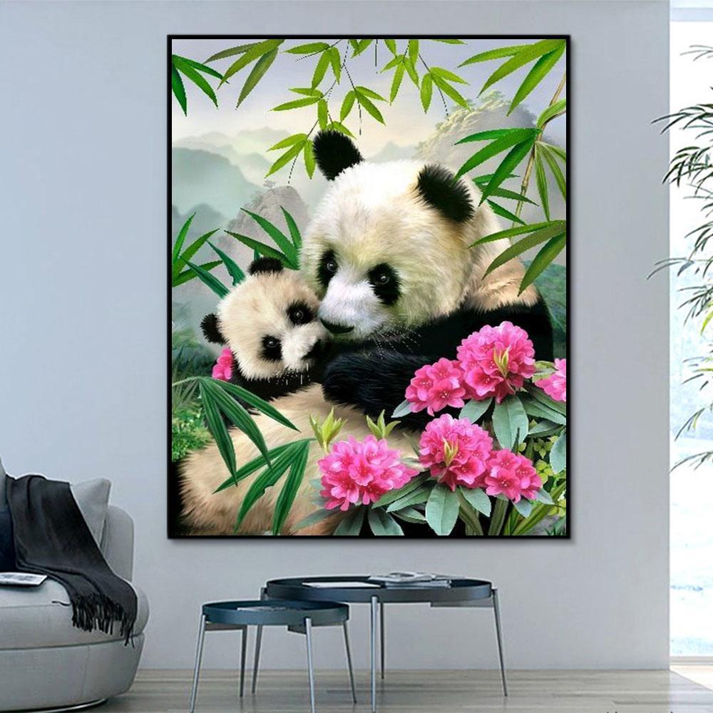 Animal Panda Paint By Numbers Kits UK For Adult RA3123