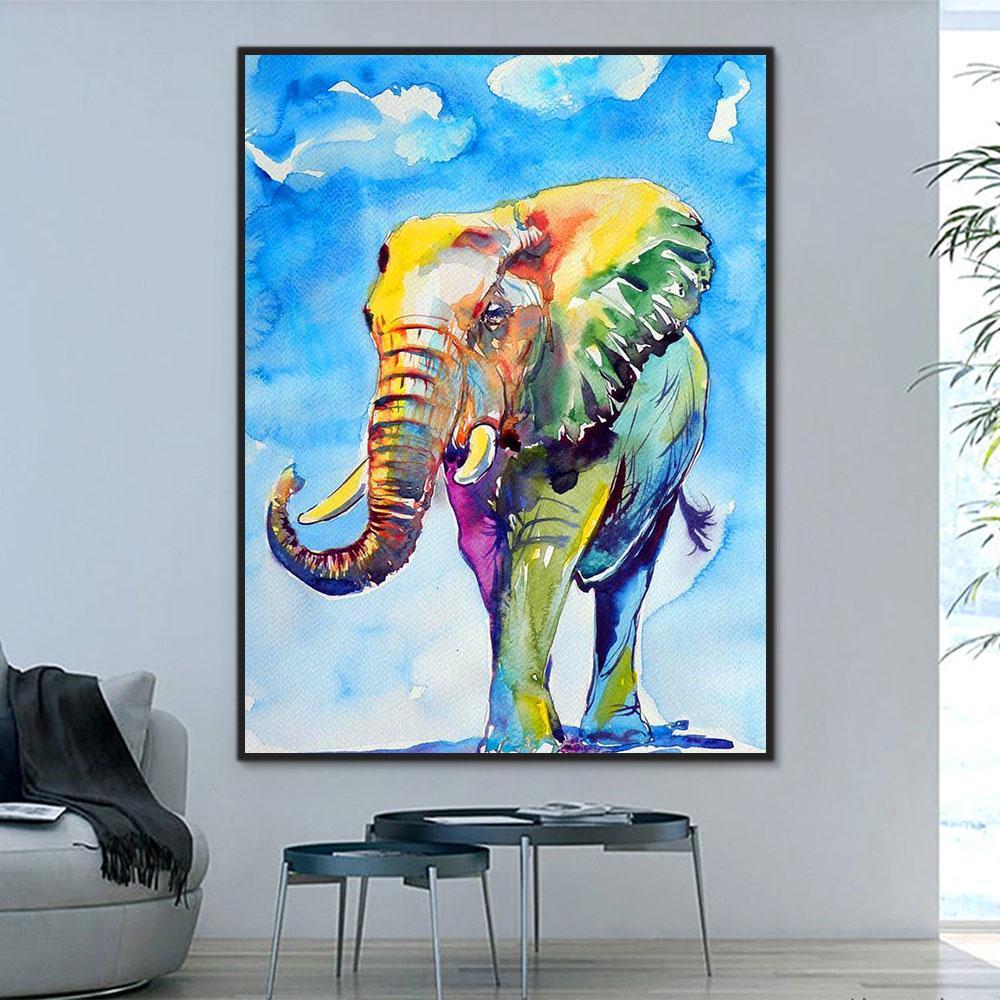 Animal Elephant Paint By Numbers Kits UK For Adult RA3254