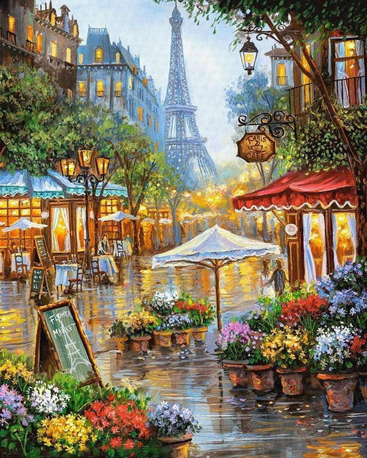 Landscape Eiffel Tower Paint By Numbers Kits UK With Frame RA3376