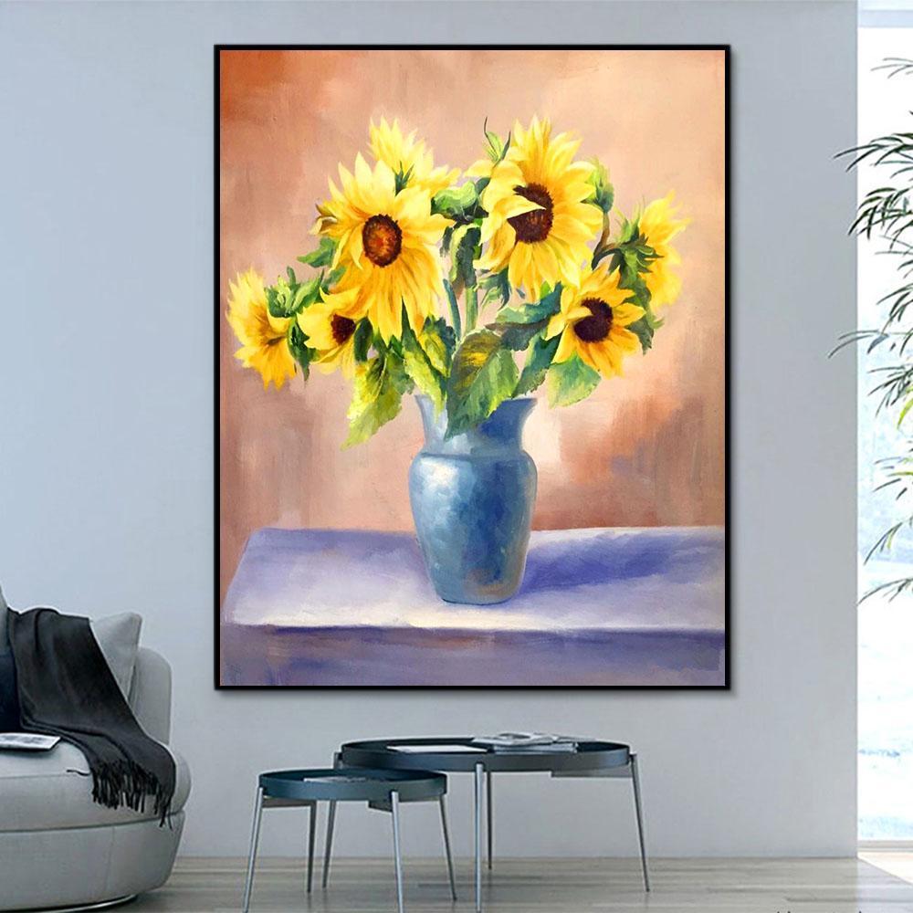 Flower Sunflower Paint By Numbers Kits UK For Adult RA3469