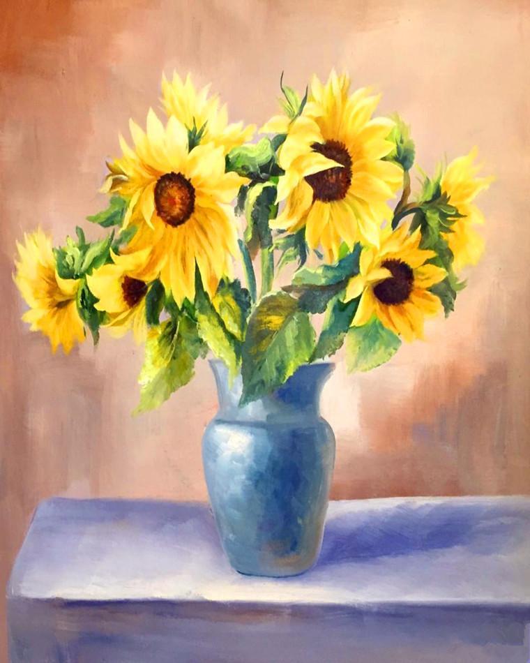 Flower Paint By Numbers Kits UK For Adult RA3469