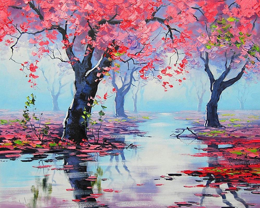 Tree Paint By Numbers Kits UK For Adult RA3487