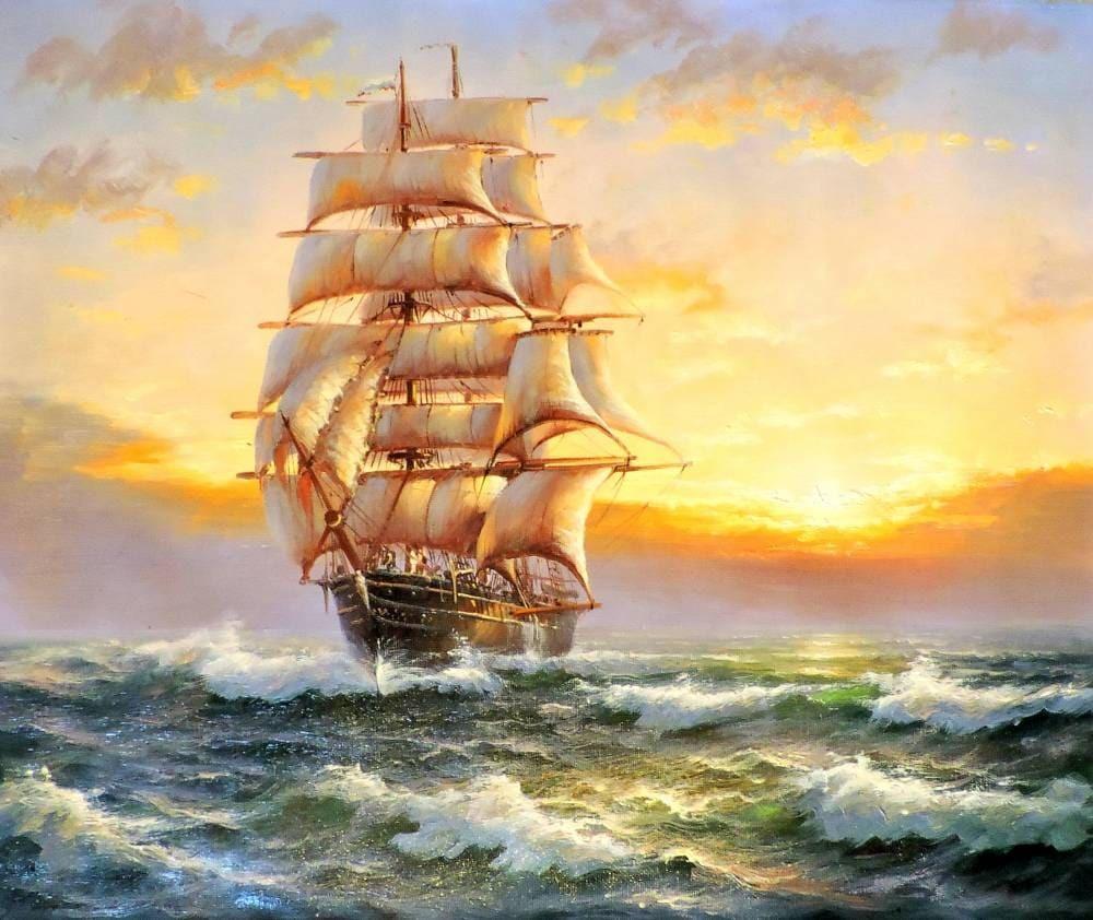 Landscape Sailboat Paint By Numbers Kits UK For Adult RSB8183