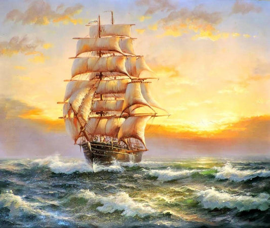 Landscape Sailboat Paint By Numbers Kits UK For Adult RSB8183