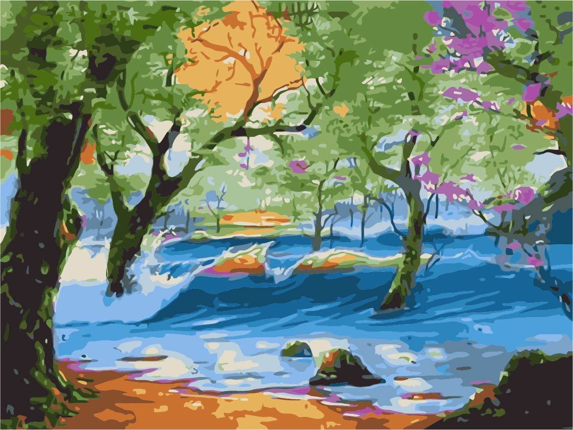 Tree Paint By Numbers Kits UK For Adult TCR3082