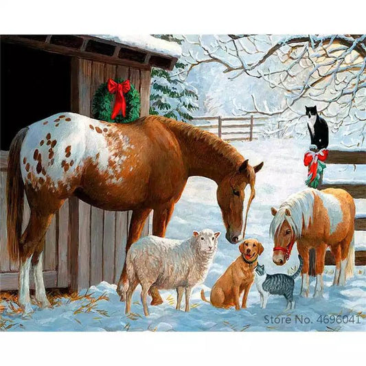 Animal Paint By Numbers Kits UK For Adult TCR3142