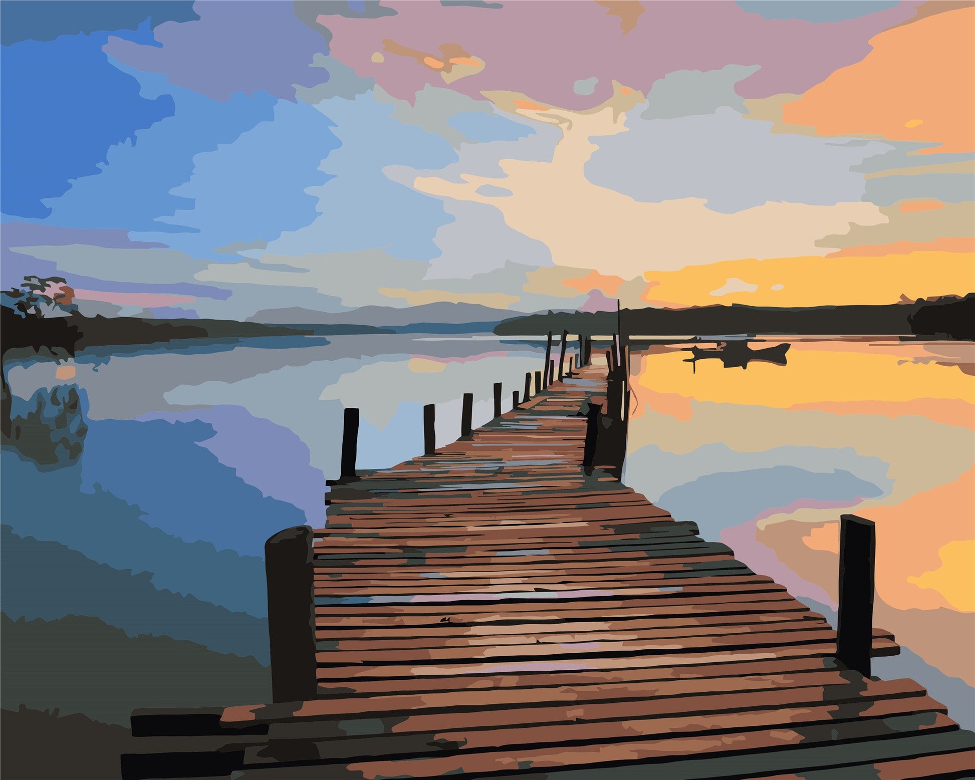 Landscape Paint By Numbers Kits UK For Adult W-228