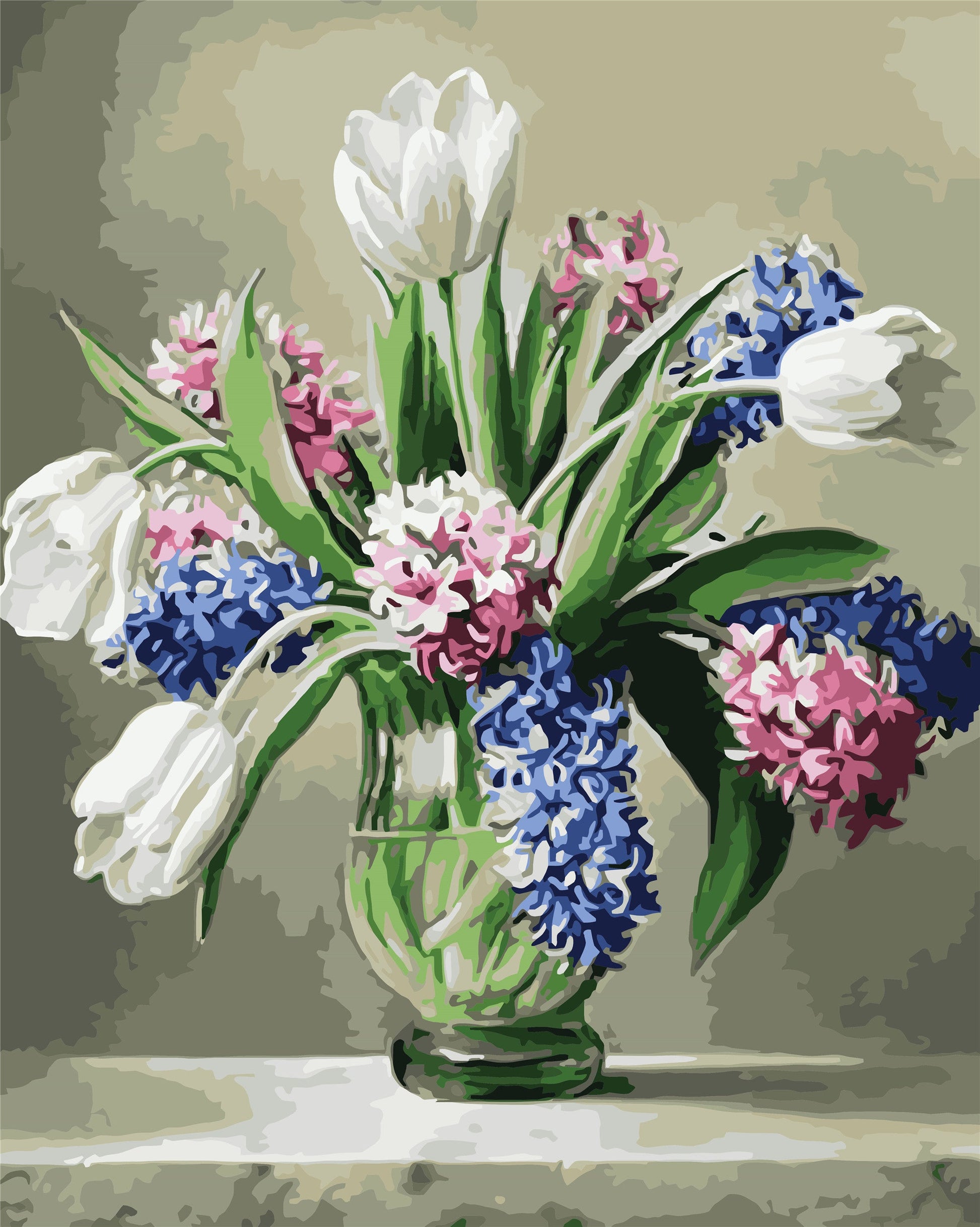 Flower Paint By Numbers Kits UK W-253