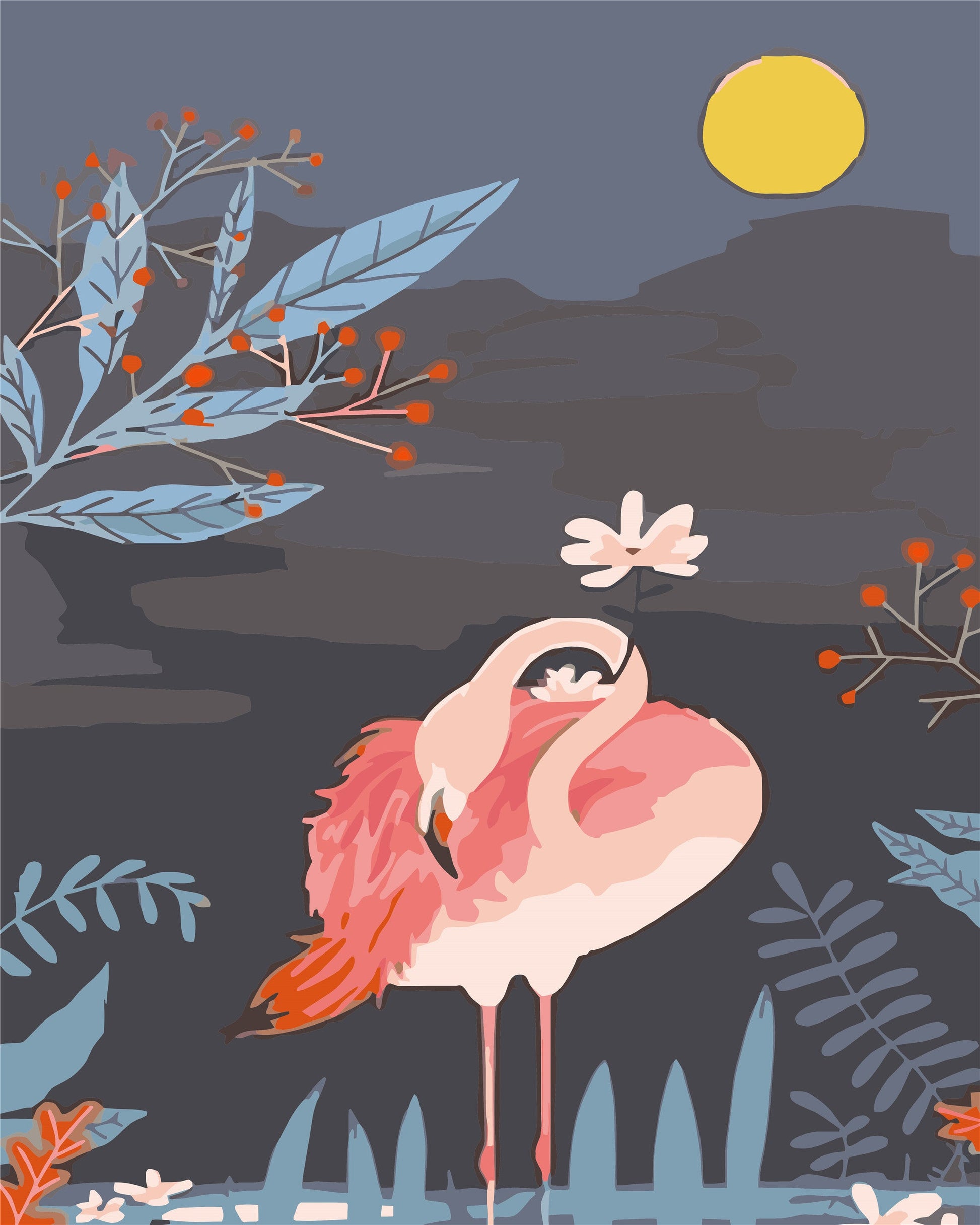 Flamingo Paint By Numbers Kits UK W-427
