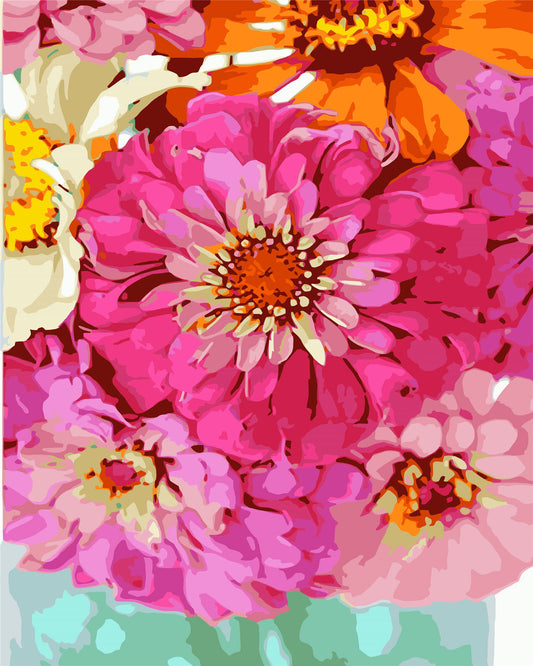 Flower Paint By Numbers Kits UK WH-1367