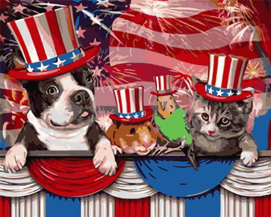 Cat & Dog Paint By Numbers Kits UK WH-80644