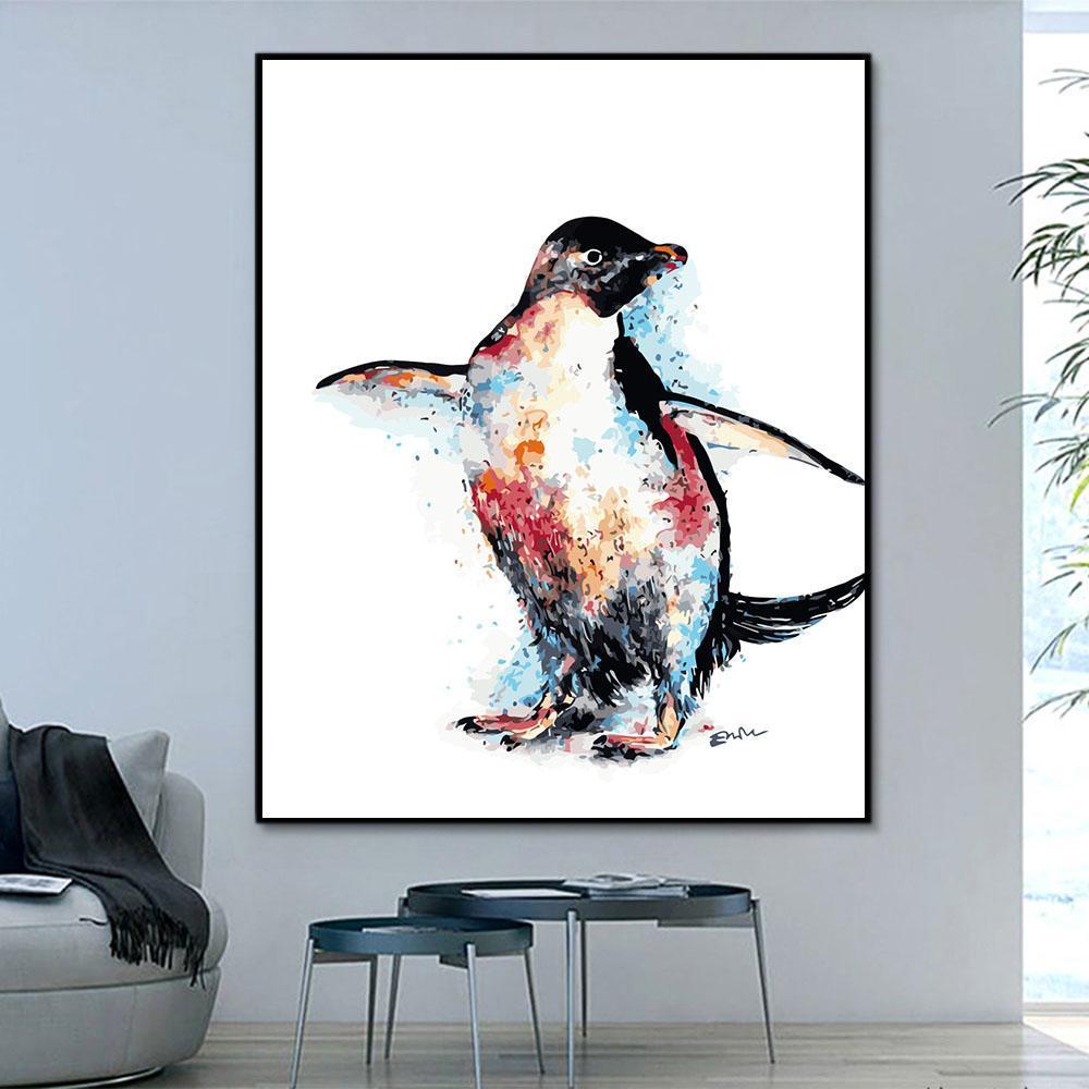 Animal Penguin Paint By Numbers Kits UK For Adult HQD1239