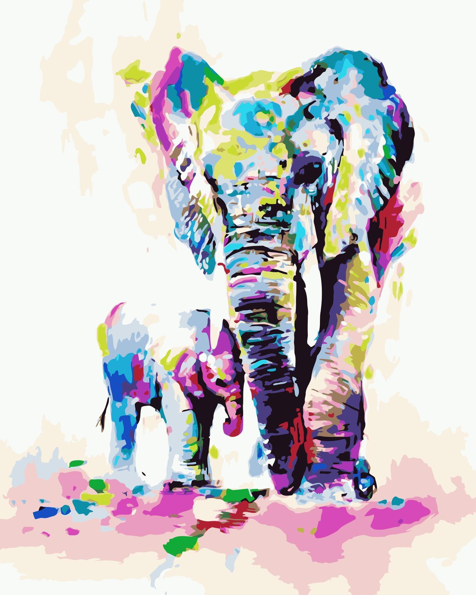 Elephant Paint By Numbers Kits UK For Adult HQD1349