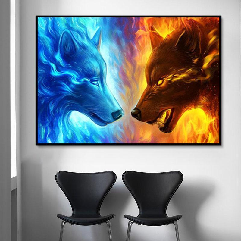 Animal Wolf Paint By Numbers Kits UK For Adult Y5131
