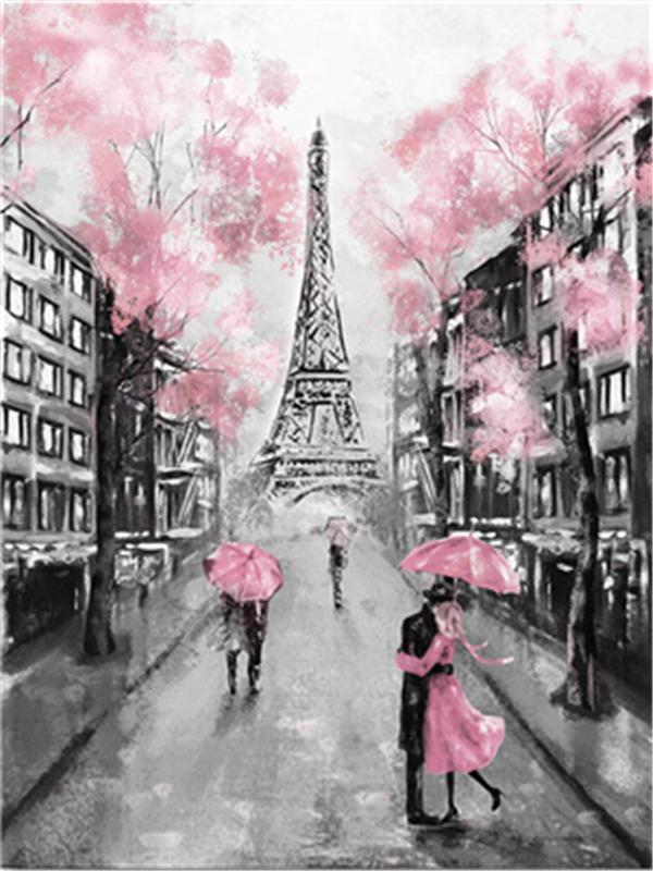 Landscape Eiffel Tower Paint By Numbers Kits UK With Frame Y5247
