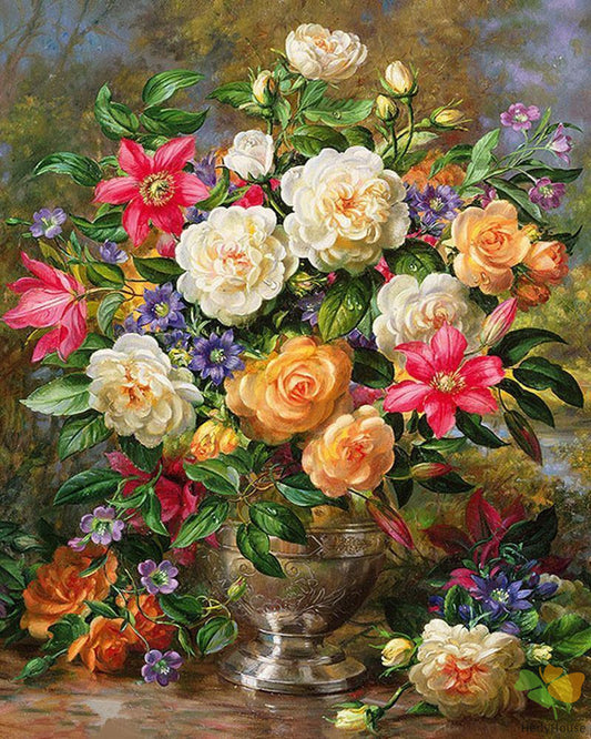 Flower Paint By Numbers Kits UK vm90039
